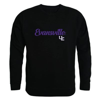 W Republic University of Evansville Purple Aces Script Fleece Hoodie Sweatshirts - Black, Medium