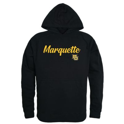 W Republic Marquette University Golden Eagles Script Fleece Hoodie Sweatshirts - Black, XX-Large