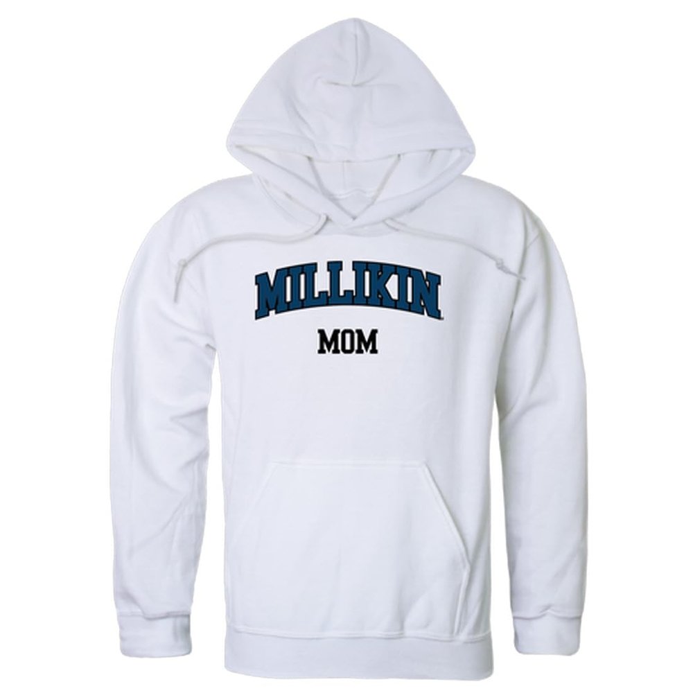 W Republic Millikin University Big Blue Mom Fleece Hoodie Sweatshirts - White, Large
