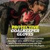 Storelli Lightning Goalkeeper Gloves, High-Impact Hand Protection with 5 Built-in Finger Spines, German New Basic Latex, Wrist Strap, Extended Cuff, Youth & Adults, Unisex, 1 Pair, Red Storm, Size7 view 2