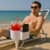2-Pack Beach Drink and Phone Holder with Pocket  Sand Spike Cup Organizer for Sunglasses, Keys, and More  Ideal for Beach, Garden, and Outdoor Events view 2