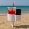 2-Pack Beach Drink and Phone Holder with Pocket  Sand Spike Cup Organizer for Sunglasses, Keys, and More  Ideal for Beach, Garden, and Outdoor Events view 4