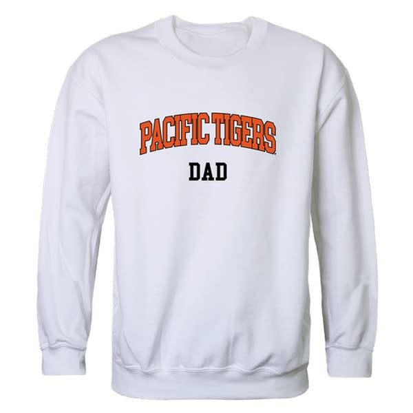 W Republic University of the Pacific Tigers Alumni Fleece Crewneck Sweatshirts - White, Small
