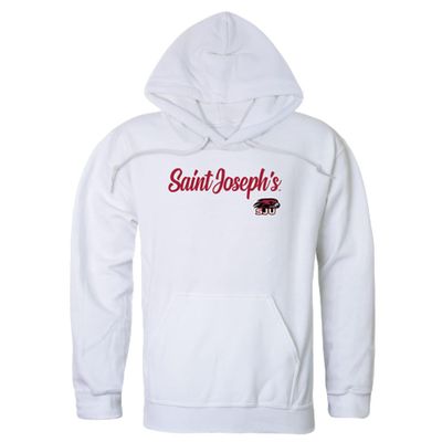 W Republic Saint Joseph's University Hawks Script Fleece Hoodie Sweatshirts - White, Medium