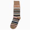 Calvin Klein Mens Dress Socks - 1 Pair Lightweight Stretch Soft Work Crew Socks for Men for Casual Business & Formal Attire, Size 7-12, Tan Stripes view 4