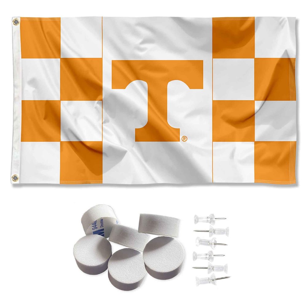 College Flags & Banners Co. Tennessee Volunteers Checkered Banner and Tapestry Wall Tack Pads