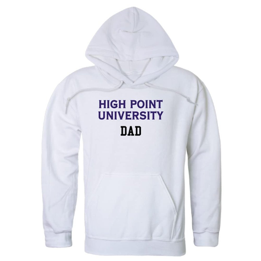 W Republic High Point University Panthers Dad Fleece Hoodie Sweatshirts - White, Medium