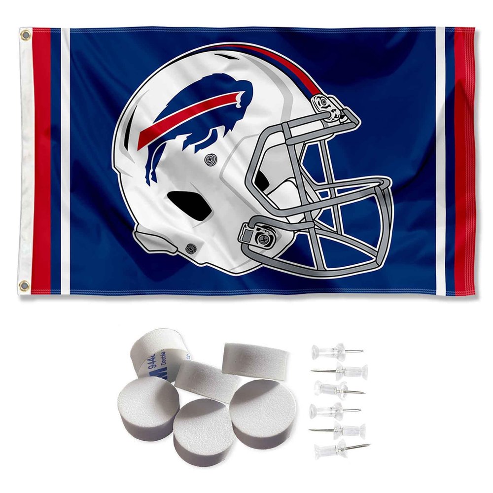 Buffalo Bills Helmet Banner and Tapestry Wall Tack Pads