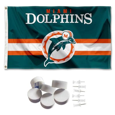 Miami Dolphins Throwback Retro Vintage Banner and Tapestry Wall Tack Pads