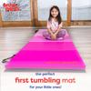 Flybar Antsy Pants Tumbling Mat-Gymnastics Mat,Easy to Clean Gym Mat,Sturdy,Foldable Tumbling Mat for Kids,Padded,Portable,Carrying Handle,Gymnastics Equipment for Activity Play Pink Ombre Colors view 2