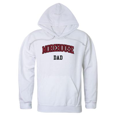 W Republic Morehouse College Maroon Tigers Dad Fleece Hoodie Sweatshirts - White, Small