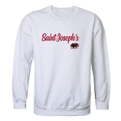 W Republic Saint Joseph's University Hawks Script Fleece Hoodie Sweatshirts - White, X-Large