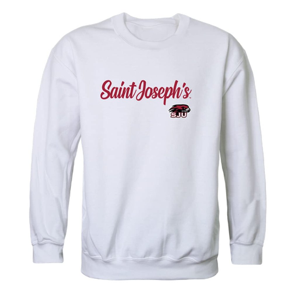 W Republic Saint Joseph's University Hawks Script Fleece Hoodie Sweatshirts - White, X-Large