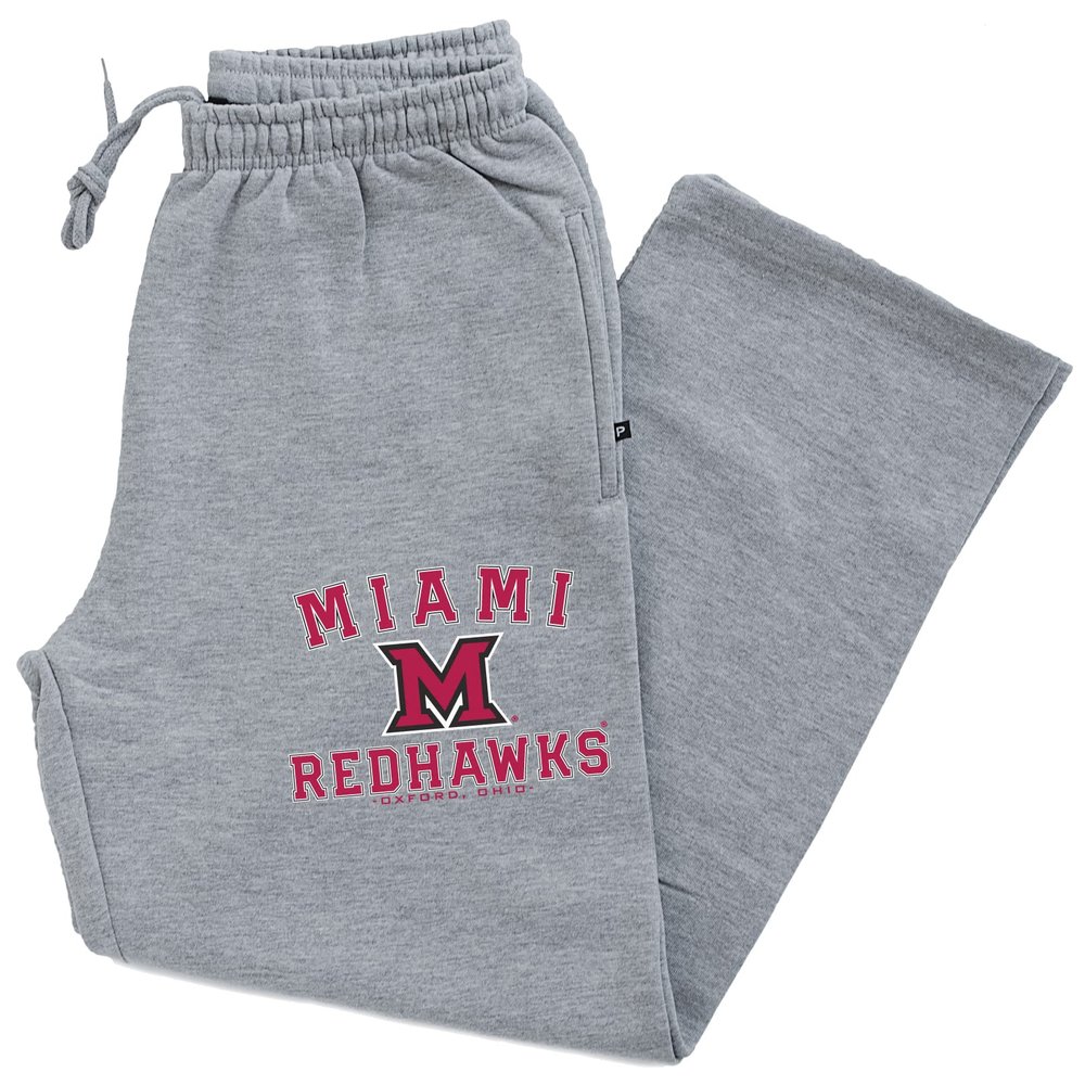 CornBorn Miami Sweat Pants - Premium Fleece Miami of Ohio Primary Logo - Gray - Medium