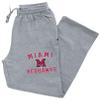 CornBorn Miami Redhawks Sweatpants - Premium Fleece Miami of Ohio Primary Logo - Gray - XL