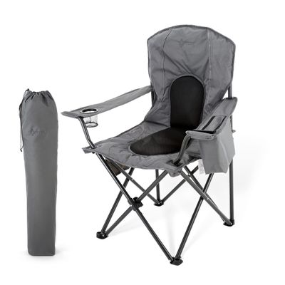 ARROWHEAD OUTDOOR Portable Folding Camping Quad Chair w/ 4-Can Cooler, Cup-Holder, Heavy-Duty Carrying Bag w/Easy Carry Shoulder Strap, Padded Armrests, Supports up to 330lbs, USA-Based Support
