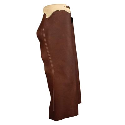 Custom Made Western Chinks Cow Hide Leather Basket Weave Tooled Chaps for Kids Adult Men Women Unisex ME-LCH-032 (XX_Large)