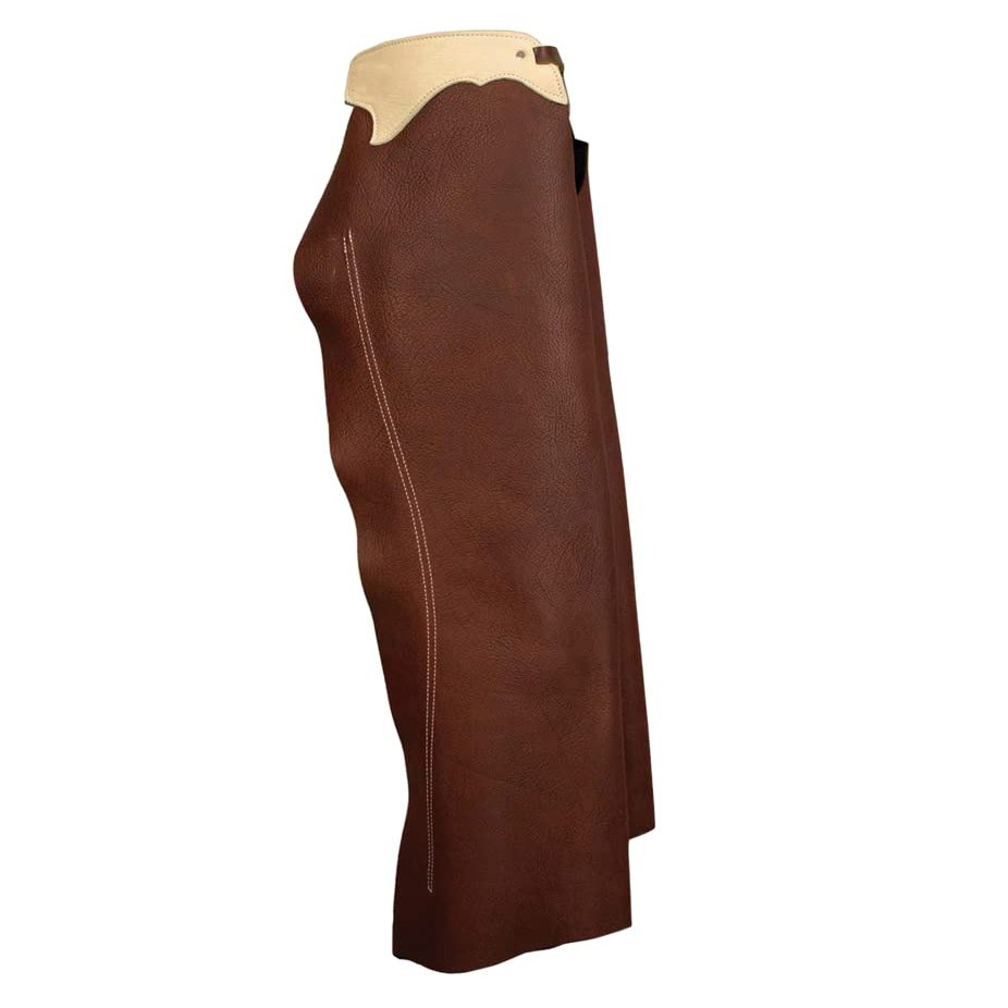 Custom Made Western Chinks Cow Hide Leather Basket Weave Tooled Chaps for Kids Adult Men Women Unisex ME-LCH-032 (XX_Large)