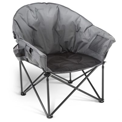 ARROWHEAD OUTDOOR Oversized Heavy-Duty Club Folding Camping Chair with Pocket, Cup Holder, Portable, Padded, Moon, Round, Saucer, Supports 330lbs, Carrying Bag