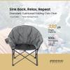 ARROWHEAD OUTDOOR Oversized Heavy-Duty Club Folding Camping Chair with Pocket, Cup Holder, Portable, Padded, Moon, Round, Saucer, Supports 330lbs, Carrying Bag view 4