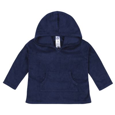 Gerber Baby Toddler Hooded Kangaroo Pocket Terry Cover Up, Navy, 3-6 Months