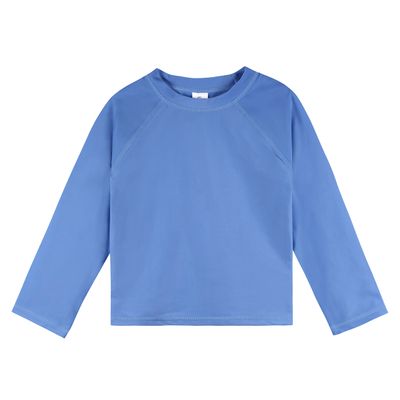 Gerber Unisex Baby Toddler UPF 50+ Long Sleeve Rashguard Swim Rash Guard Shirt, Blue, 6-9 Months US