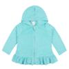 Gerber Baby Girls Toddler Zipper Hoodie Terry Swimsuit Swimwear Cover Up, Aqua, 2T US