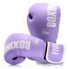 FIVING Pro Style Boxing Gloves for Women, PU Leather, Training Muay Thai,Sparring,Fighting Kickboxing,Adult Heavy Punching Bag Gloves Mitts Focus Pad Workout for Ladies (New Purple, 10oz) view 1