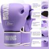 FIVING Pro Style Boxing Gloves for Women, PU Leather, Training Muay Thai,Sparring,Fighting Kickboxing,Adult Heavy Punching Bag Gloves Mitts Focus Pad Workout for Ladies (New Purple, 10oz) view 2