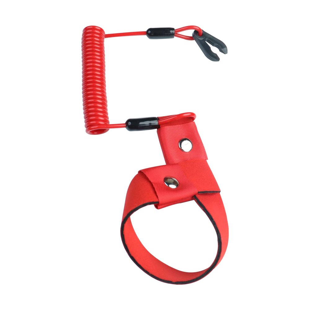 Boat Kill Switch Lanyard Suit for All Yamaha Jet Ski Waverunner, Marine Outboard Motor Engine Cut Off Stop Tether Wrist Strap, EW2-68348-00-00 Replacement (Red)