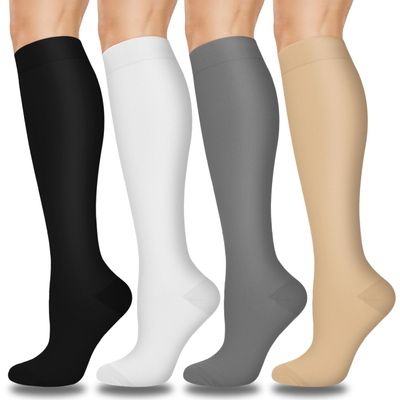 Aoliks Plus Size Compression Socks for Women & Men,Wide Calf Support Socks for Running Hiking(XXL)