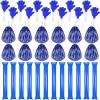 Sosation 36 Pcs Team Spirit Accessories, Cheerleading Pom Poms Hand Clappers Party Favors and Thunder Sticks Noise Makers for Sporting Events Football Baseball Cheering Essentials(Blue Silver) view 1