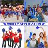 Sosation 36 Pcs Team Spirit Accessories, Cheerleading Pom Poms Hand Clappers Party Favors and Thunder Sticks Noise Makers for Sporting Events Football Baseball Cheering Essentials(Blue Silver) view 4