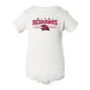 CornBorn Miami Redhawks Onesie - Hawk Head 3-Stripe - White - 12M view 1