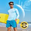 NORTHYARD Men's Sun Protection Shirts UPF 50+ Long Sleeve Swim Rash Guard Shirt Running Workout Athletic Hiking UV Fishing SkyBlue L view 3