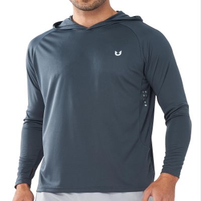 NORTHYARD Men's UPF 50+ Hoodie Shirts Long Sleeve Sun Protection Fishing Swim Beach UV SPF Rash Guard Quick Dry Lightweight Darkgrey 3XL
