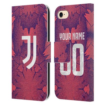 Head Case Designs Officially Licensed Custom Customized Personalized Juventus Football Club Third 2022/23 Match Kit Leather Wallet Case Compatible with Apple iPhone 7/8 / SE 2020 & 2022