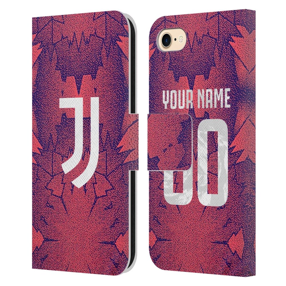 Head Case Designs Officially Licensed Custom Customized Personalized Juventus Football Club Third 2022/23 Match Kit Leather Wallet Case Compatible with Apple iPhone 7/8 / SE 2020 & 2022