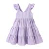 YOUNGER TREE Toddler Baby Girl Dress Summer Outfits Flutter Sleeve Smocked Dress Kids Causal Boho Dresses Clothes (3-4T, Purple Dress) view 1