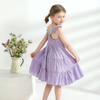 YOUNGER TREE Toddler Baby Girl Dress Summer Outfits Flutter Sleeve Smocked Dress Kids Causal Boho Dresses Clothes (3-4T, Purple Dress) view 3