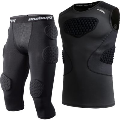 COOLOMG Youth Football Padded Shirts+Youth Football Padded Leggings Size L