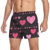 Aflyko Valentines' Day Novelty Boxer Shorts Pink Heart Dot Cute Relaxed Fit Boxers Loose Spring Men's Underwear, M