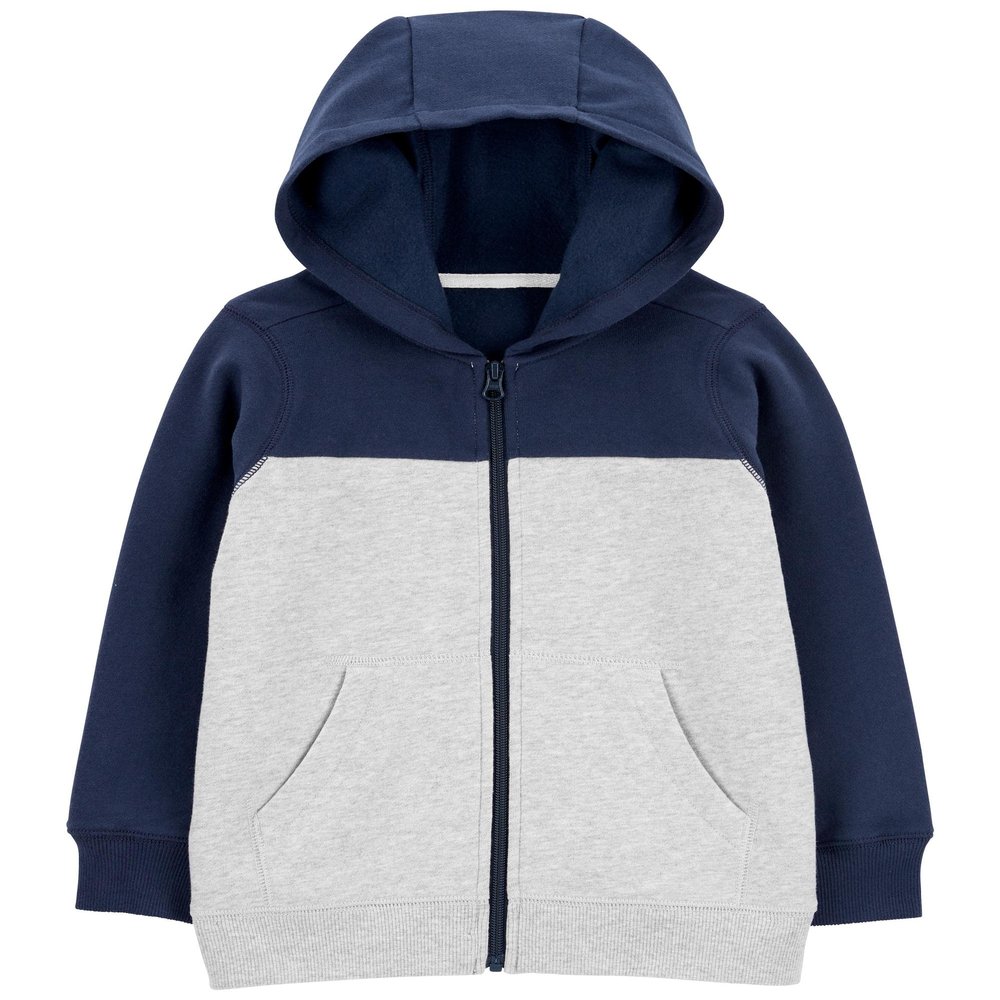 Carter's Boys Classic Fleece Zip-Up Hoodie (as1, age, 4_years, Navy Heather Combo)