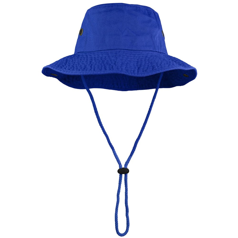 Wide Brim Hiking Fishing Safari Boonie Bucket Hats 100% Cotton UV Sun Protection for Men Women Outdoor Activities S/M Royal Blue