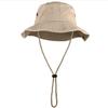 Wide Brim Hiking Fishing Safari Boonie Bucket Hats 100% Cotton UV Sun Protection for Men Women Outdoor Activities S/M Khaki view 1