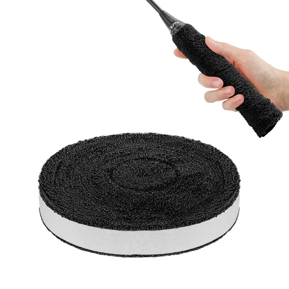 16.4ft Tennis Racket Towel Grip Tape Self-Adhesion Plush Absorbent Towel Racket Overgrip Anti-Skid Badminton Racquet Grip Tape Thicken Sweatband Racquet Racket Over Grip Wrap for Racquetball Baseball