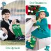 Green Toddler Soccer Socks Boys Toddler Crazy Sock for Kids St Patricks Day Socks Green Sock Kids Football Accessories view 2