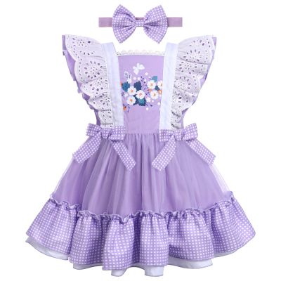 2 Year Old Birthday Outfit Girl - Hippie Groovy Style Photography Props - Ruffle Tutu Dress First Birthday Outfits Casual Summer Clothes Princess Photoshoot Set Purple & Butterfly 12-18 Months
