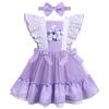 2 Year Old Birthday Outfit Girl - Hippie Groovy Style Photography Props - Ruffle Tutu Dress First Birthday Outfits Casual Summer Clothes Princess Photoshoot Set Purple & Butterfly 12-18 Months view 1