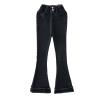 Tollder Girl High Elastic Waist Flare Slimming Leg Pants Casual Long Bell Bottom Jeans Toddler Girl (Black, 4-5 Years) view 1